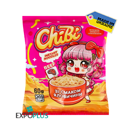 K527 CHIBI BEEF-FLAVORED NOODLES (60X60G)VILIS