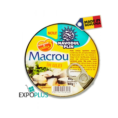 Q095 NAVODUL PLIN MACROU IN ULEI DE FLOAREA-SOARELUI 16X160G