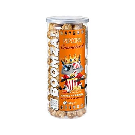 K708 BOOMZA CARAMEL POPCORN IN TUBE SALTED CARAMEL (12X170G)