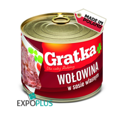 I035 GRATKA WOLOWINA W SOS WLASNYM (6X525G) BEEF IN OWN JUIC
