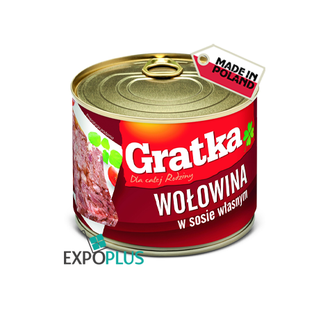 I035 GRATKA WOLOWINA W SOS WLASNYM (6X525G) BEEF IN OWN JUIC