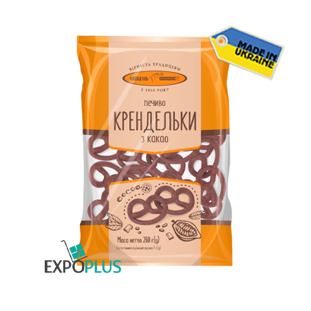 K505 KYIVHLIB COOKIES PRETZELS COCOA(10X260G)KRENDELKY KAKAO