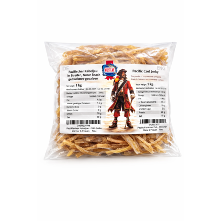 Y002 MSDM PACIFIC COD JERKY SALTY 1 KG