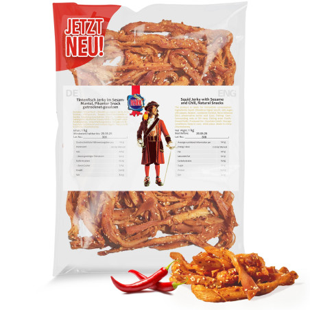 Y004 MSDM SQUID JERKY WITH SESAME AND CHILI, SALTED 1 KG