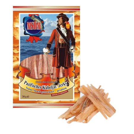 Y008 MSDM PACIFIC COD JERKY NATURAL, SALTED (25X36G)