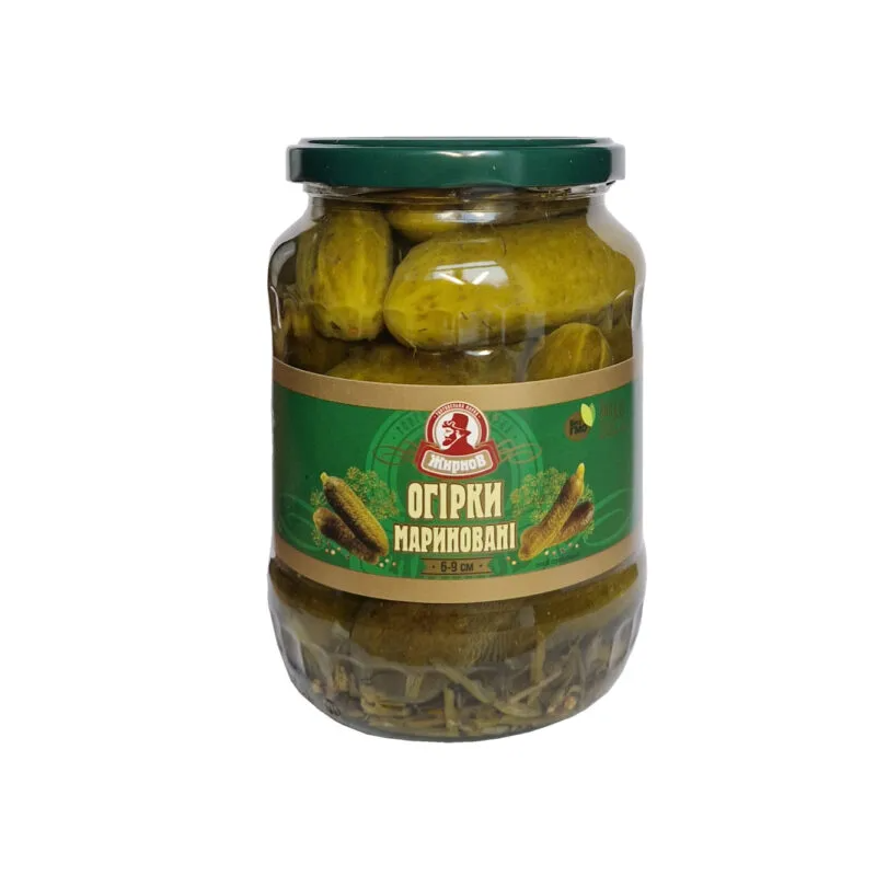 K812 ZHYRNOV PICKLED CUCUMBERS 6-9 CM (8X680G)