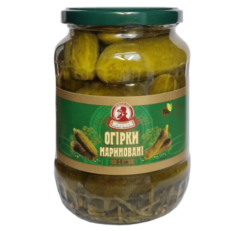K812 ZHYRNOV PICKLED CUCUMBERS 6-9 CM (8X680G)