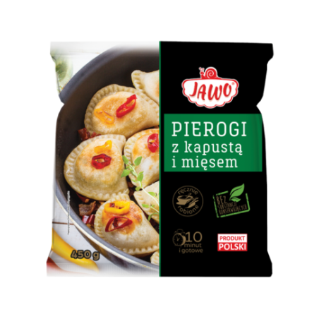C332 JAWO PIEROGI Z MIESEM I KAPUSTA (12X450G)