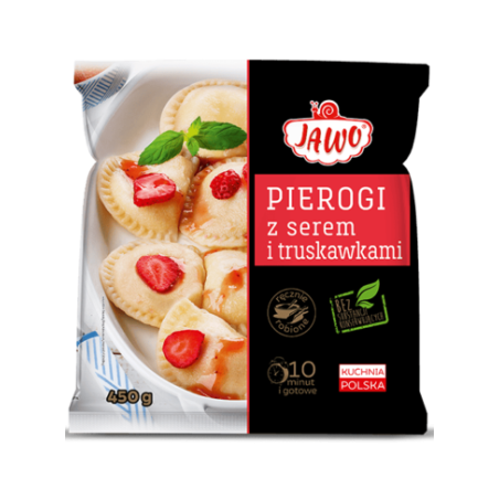 C335 JAWO PIEROGI Z SEREM I TRUSKAWKAMI (12X450G)