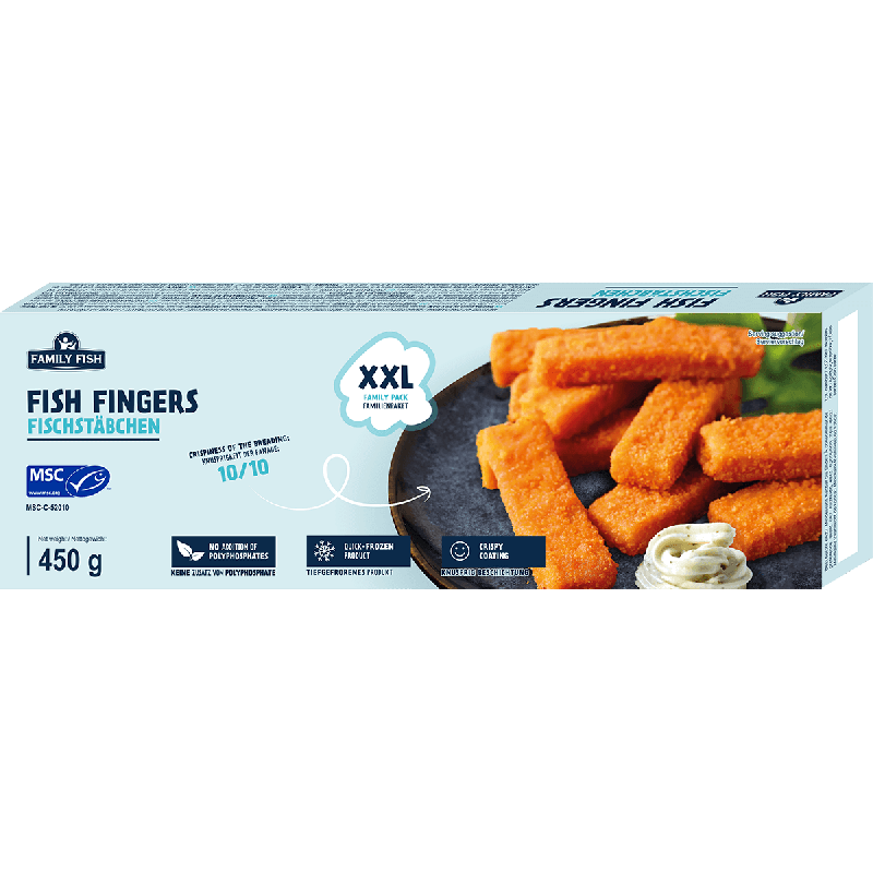 C397 FAMILY FISH PALUSZKI RYBNE PANEROWANE XXL(10X450G)