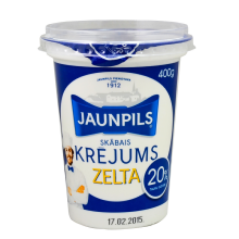 P033 JAUNPILS SOUR CREAM ,,ZELTA'' 20% (12X400G)