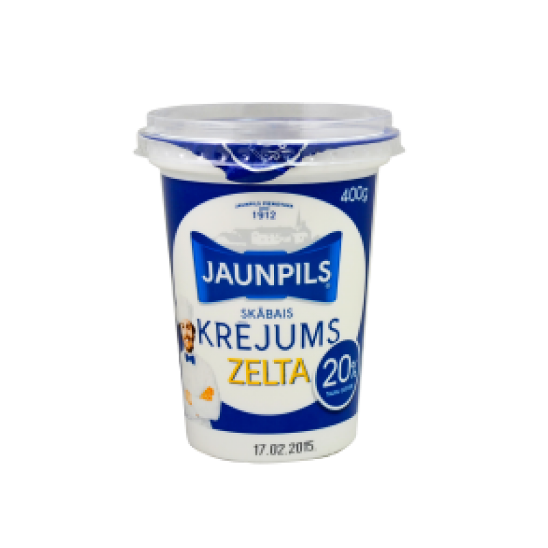 P033 JAUNPILS SOUR CREAM ,,ZELTA'' 20% (12X400G)