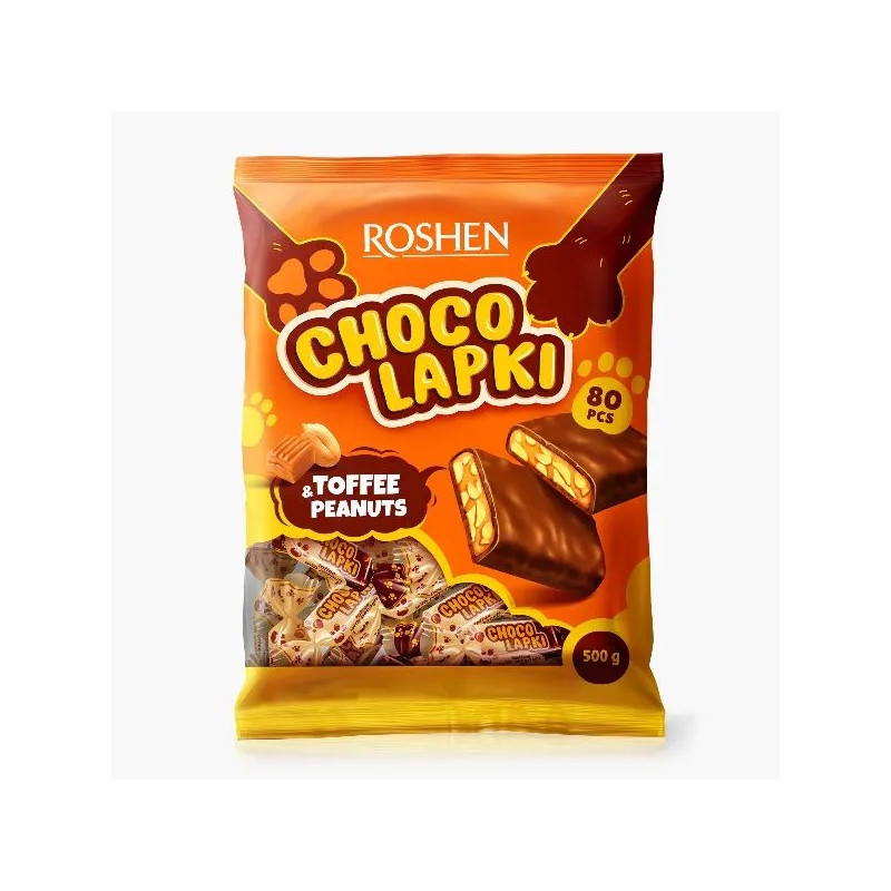 K861 ROSHEN CHOCOLAPKI SWEETS TOFFE IN COCOA (10X500G)