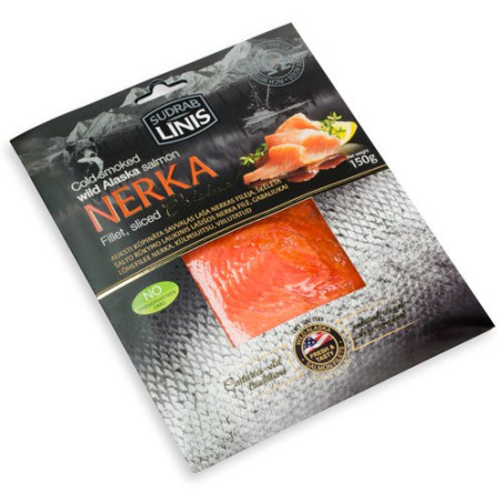 C005 COLD SMOKED ALASKA SALMON NERKA FILLET, SLICED(12X150G)