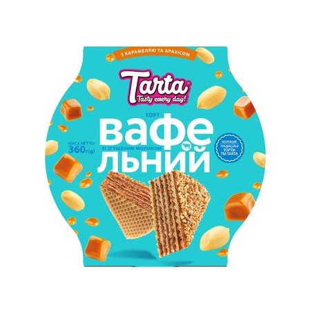 C255 TARTA CAKE WAFFLE CONDENSED MILK/CARAMEL/PEANUT(3X360G)