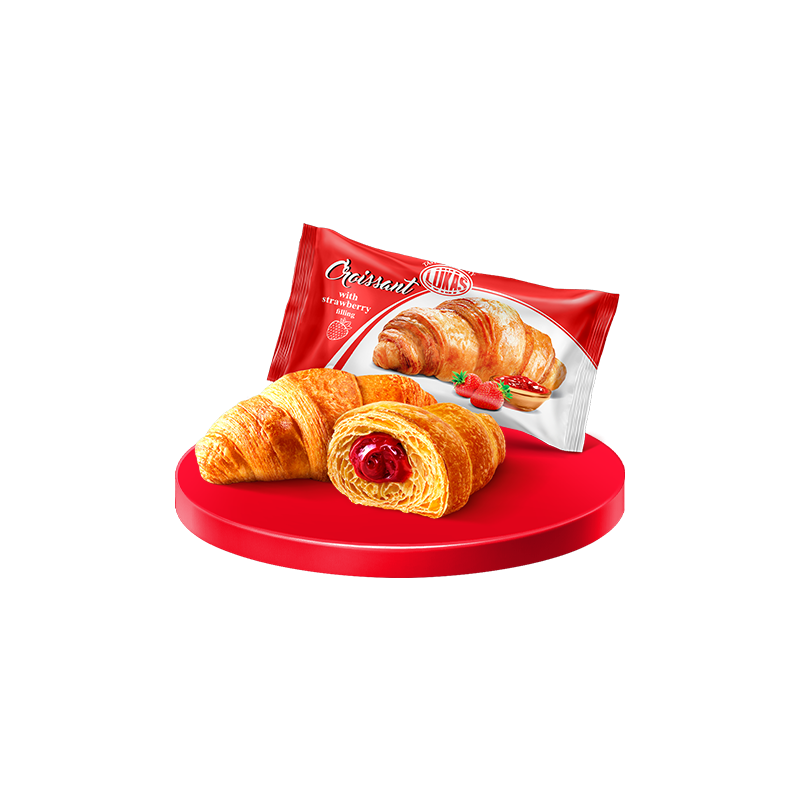 K722 LUKAS CROISSANT STRAWBERRY (24X45G)