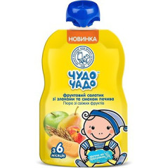 K777 CHUDO-CHADO PUREE PEARS APPLE&PEACH WITH COOCIES(16X90G