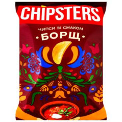 K039 CHIPSTERS POTATO CHIPS BORSCH TASTE (16X100G)