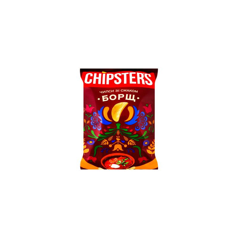 K039 CHIPSTERS POTATO CHIPS BORSCH TASTE (16X100G)