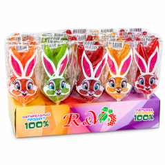 K283 R&V CARAMEL LOLLIPOP COLORED BUNNIES (30X30G)
