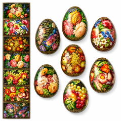 T039 DOBRYK SLEEVE LABEL UKRAINIAN FLOWERS (100PCS)