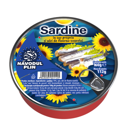 Q094 NAVODUL PLIN SARDINE IN ULEI DE FLOREA-SAARELUI (16X160G)