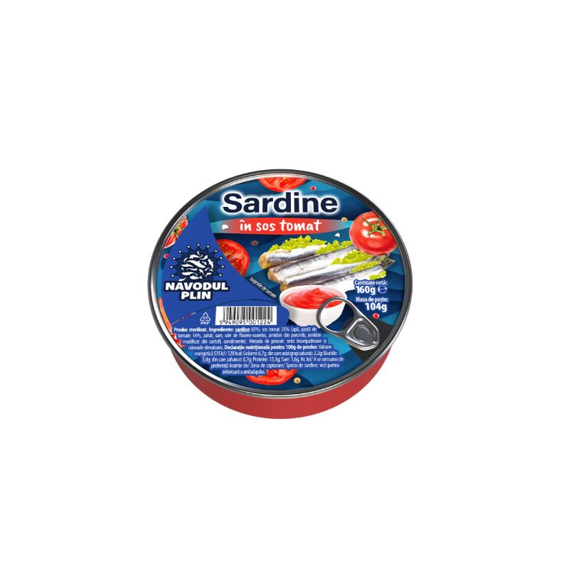 Q101 NAVODUL PLIN SARDINE IN SOS TOMAT (16X160G)