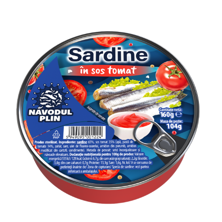 Q101 NAVODUL PLIN SARDINE IN SOS TOMAT (16X160G)