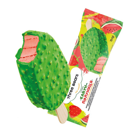 THREE BEARS ICE CREAM WATERMELON-STRAWBERRY GLAZE STICK (34X70ML)