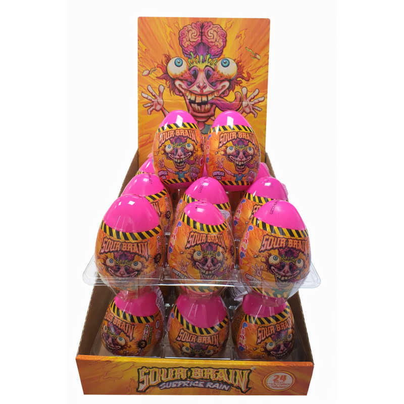 Q437 LOLLIBONI SOUR BRAIN SURPRISE EGGS 8CMX24PCS