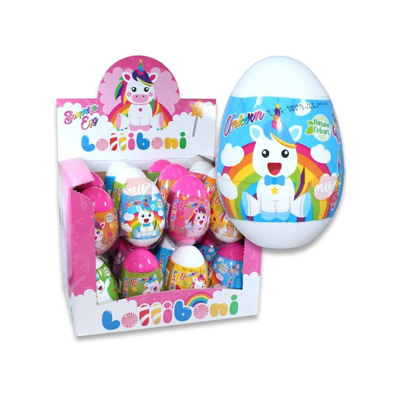 Q436 LOLLIBONI UNICORN SURPRISE EGGS 8CMX24 PCS