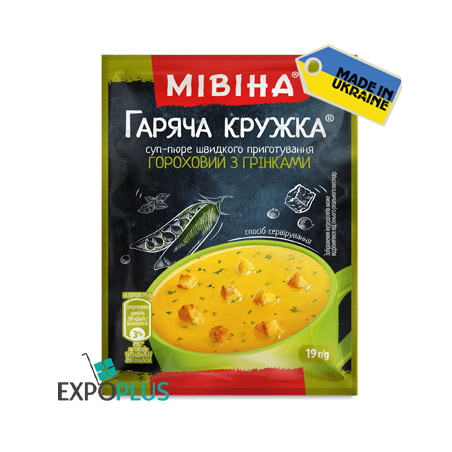 K593 MIVINA PEA SOUP-PUREE WITH CROUTONS (32X19G)