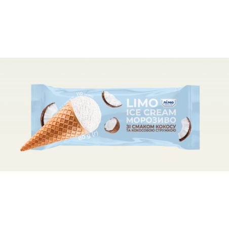 C955 LIMO ICE CREAM WITH COCONUT FLAVOR AND COCONUT FLAKES (20X65G)