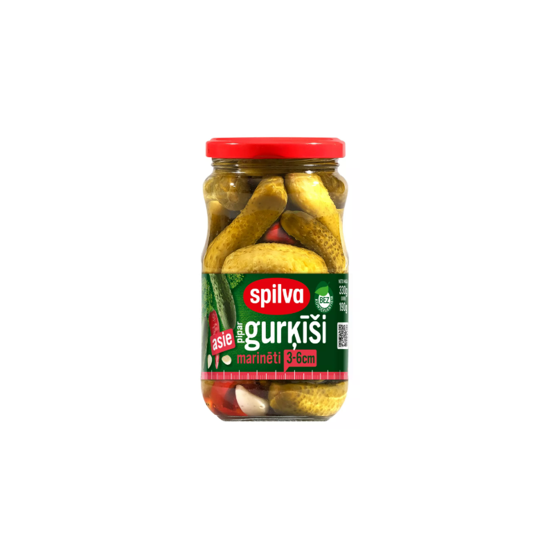 B273 SPILVA PICKLED HOT CUCUMBERS 3-6 CM(6X330G)