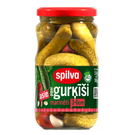 B273 SPILVA PICKLED HOT CUCUMBERS 3-6 CM(6X330G)
