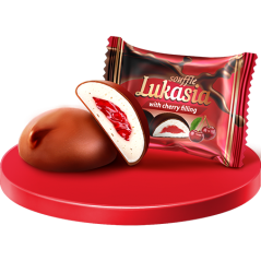 K912 LUKAS LUKASIA GLAZED SOUFFLE WITH CHERRY FILLING (10X450G)