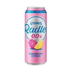 X257 UTENOS RADLER RASPBERRY CITRUS NON-ALCOHOLIC ( 24X500ML)