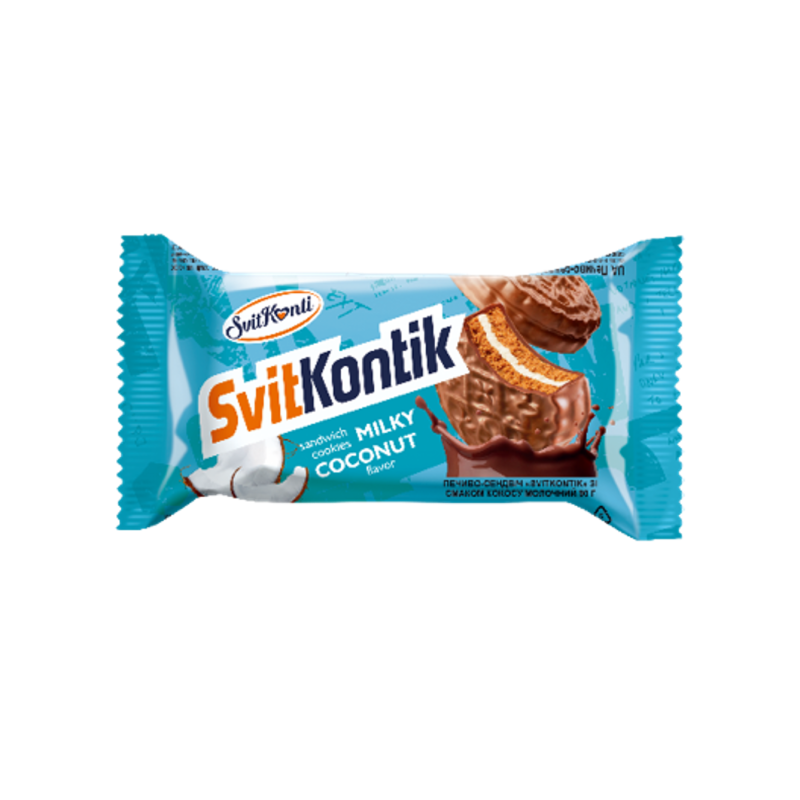 K931 SVIT KONTI MILKY COCONUT FLAVOR SANDWIVH COOKIES (36X90G)