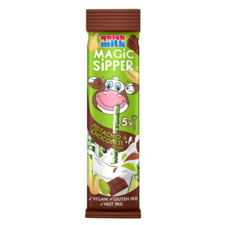 M114 QUICK MILK WITH CHOCOLATE AND PISTACHIO FLAVORMILK STRAWS 30GX20