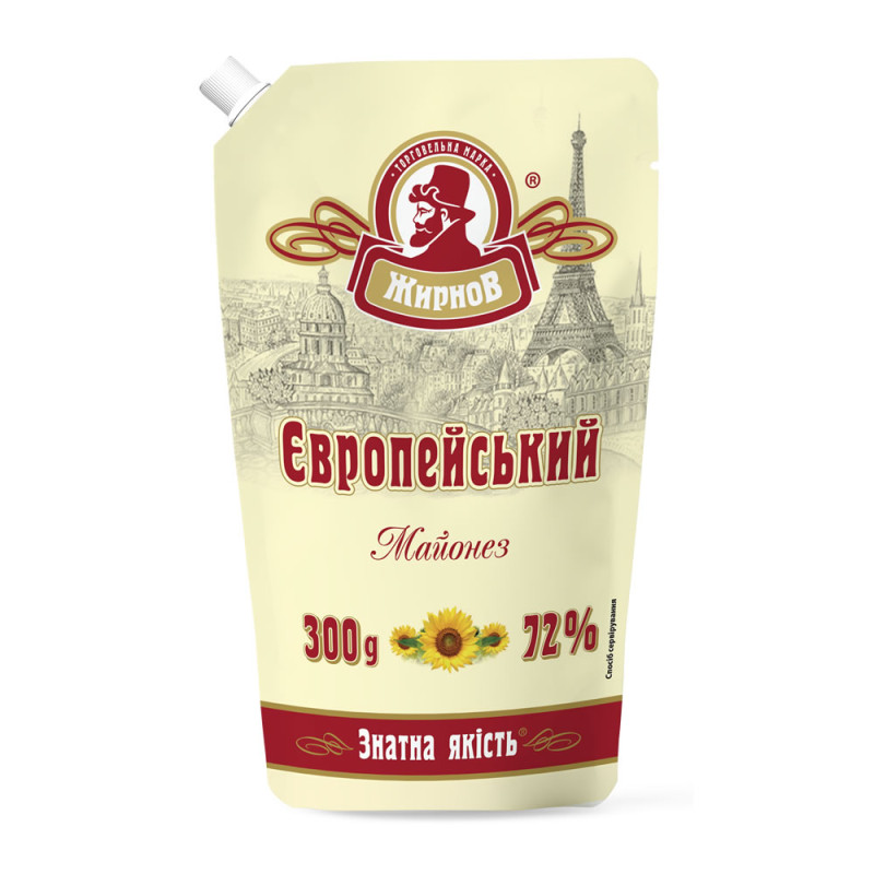 K824 ZHYRNOV EUROPEAN MAYONNAISE 72% DOYPACK (20X300G) K824 ZHYRNOV EUROPEAN MAYONNAISE 72% DOYPACK (20X300G)