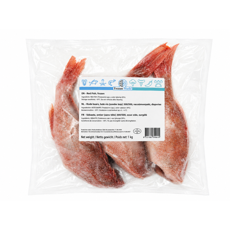 C629 FROZEN WORLD RED FISH HEAD OFF GUTTED ( 10X1KG)