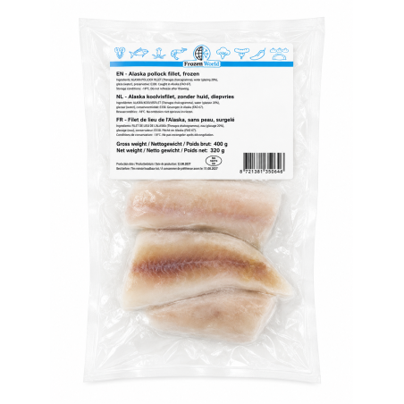 C630 FROZEN WORLD ALASKA POLLOCK FILLET SKIN LESS ( 10X400G)