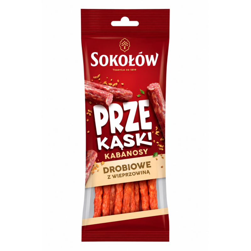 A114 SOKOLOW KABANOSY DROBIOWE Z WIEPRZOWINA ( 20X80G)