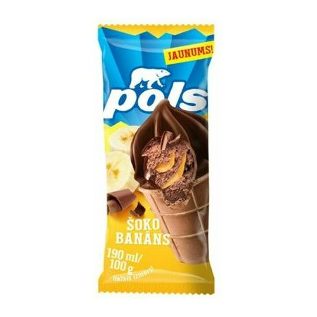 C833 POLS WAFFLE CUP CHOCOLATE WITH BANANA (24X190ML)