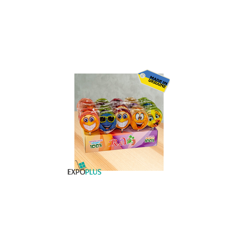 K188 R&V CARAMEL LOLLIPOP COLORED SMILES (30X30G)