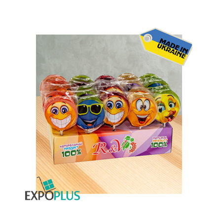 K188 R&V CARAMEL LOLLIPOP COLORED SMILES (30X30G)