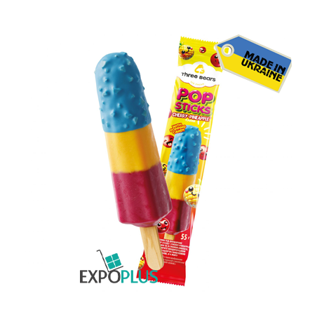 C887 THREE BEARS POP STICK CHERRY PINEAPPLE (32X55G)