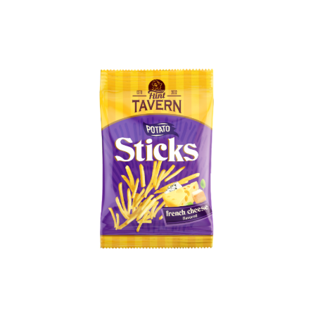 K971 FLINT TAVERN SALTED POTATO STICKS WITH TASTE OF FRENCH CHEESE (40X65G)