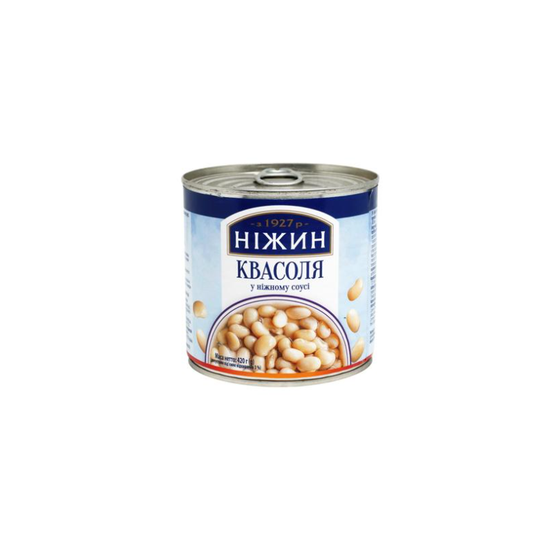 K975 NIZHYN WHITE BEANS IN DELICATE SAUCE (12X420G)