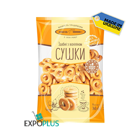 K502 KYIVHLIB DRY BAGELS VANILLA(10X340G)SUSHKI VANILLE